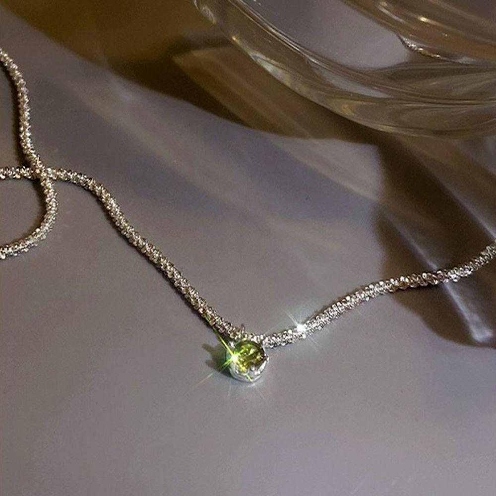 Qqmall Vòng Cổ Mặt Dây Chuyền Gypsophila Tối Giản Cho Nữ|Dây Chuyền Kim Tuyến Lấp Lánh Phong Cách Hàn Quốc