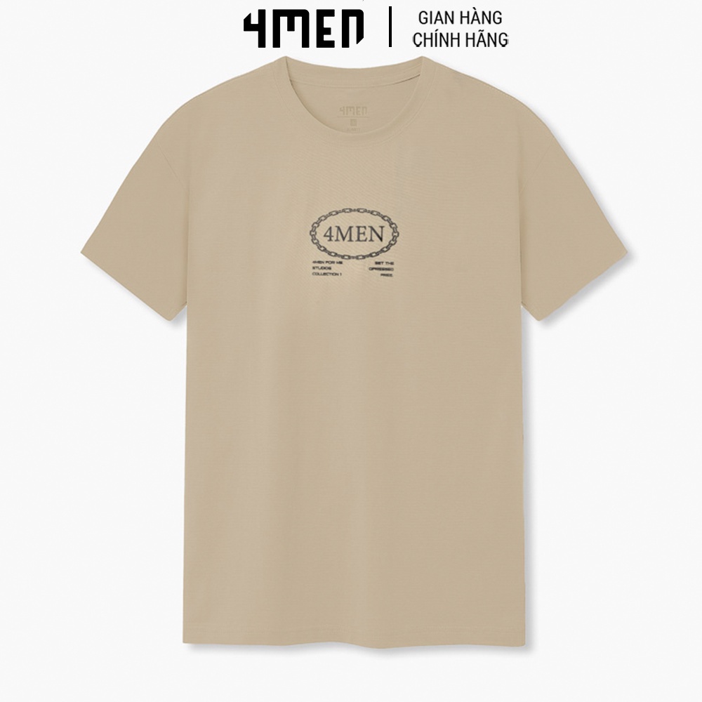 Áo Thun Nam 4MEN AT085 form suông, in logo 4MEN cách điệu tinh tế, chất cotton thấm mồ hôi, thoáng mát, vải mềm mịn