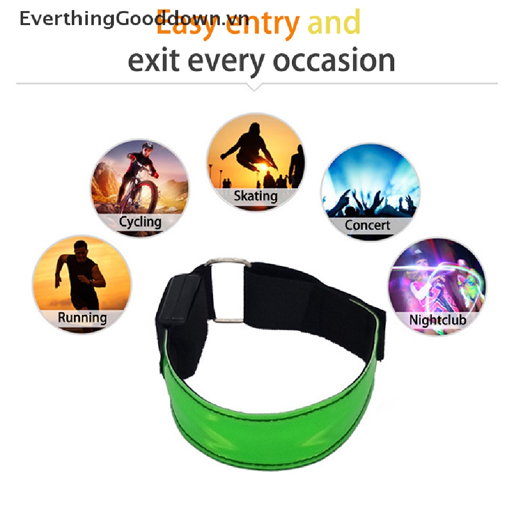 Everthinggood Đai Cánh Tay Thể Thao Có Đèn LED Dạ Quang An Toàn