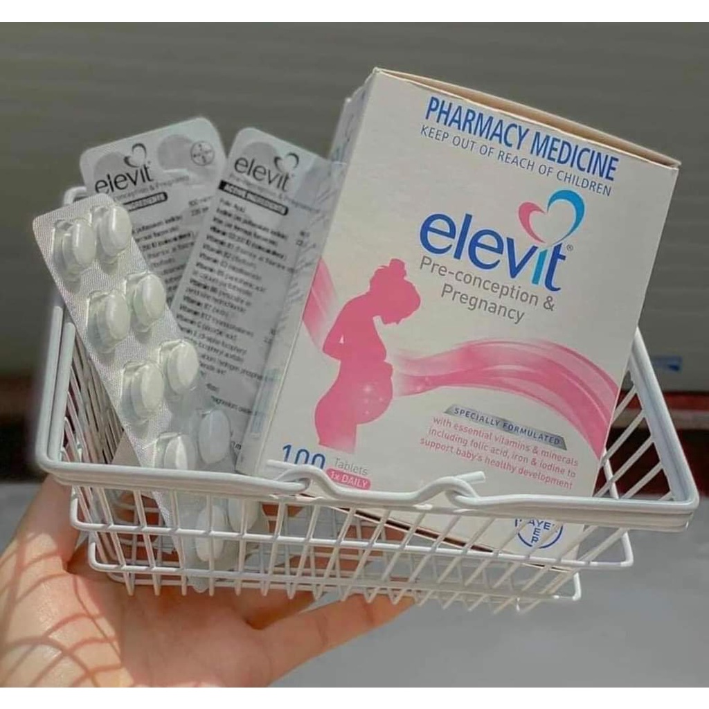 Vitamin Tổng Hợp Elevit của Úc [HÀNG CHUẨN] hộp 100 viên cho phụ nữ mang thai