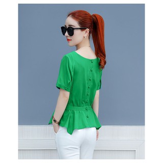 Áo kiểu nữ SM1118 phong cách Hán Quốc sang trọng quyến rũ với ba màu tươi sáng bắt mắt  tôn da tôn dáng xanh, đỏ , trắng