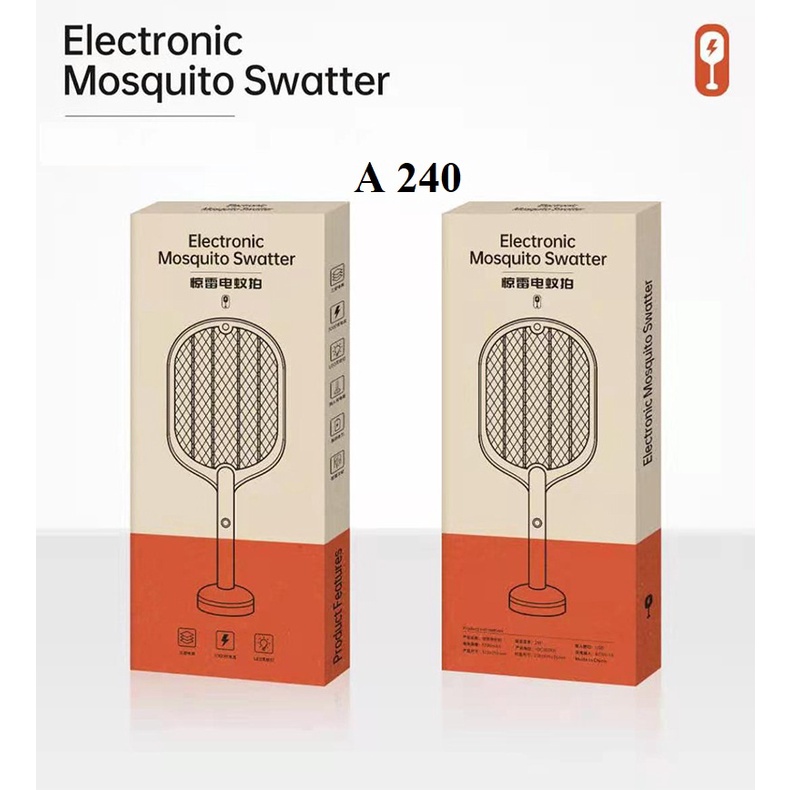 Vợt Muỗi kiêm Đèn Bắt Muỗi 2 trong 1 chế độ Auto bắt A240- Pin sạc cao cấp 1200 mah