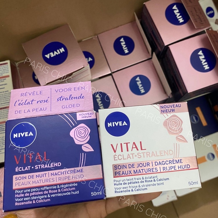 Cặp kem dưỡng da Nivea Q10 chống nhăn chống lão hóa ngày và đêm 50ml chính hãng Pháp