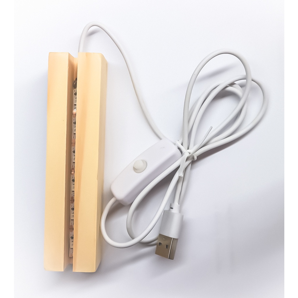 Đế cài tranh ảnh bảng ghi chú bằng gỗ thông có đèn led USB 5V
