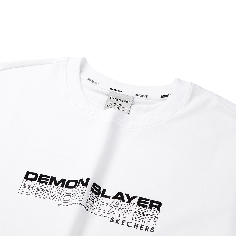 Áo Thun Cotton Ngắn Tay In Họa Tiết Skechers Demon Slayer Cá Tính Cho Nam