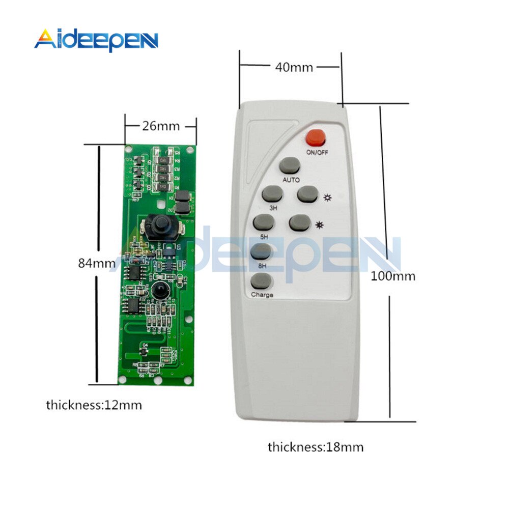 Công Tắc Đèn LED 3.2V 3.7V Cảm Biến Chuyển Động Sử Dụng Năng Lượng Mặt Trời