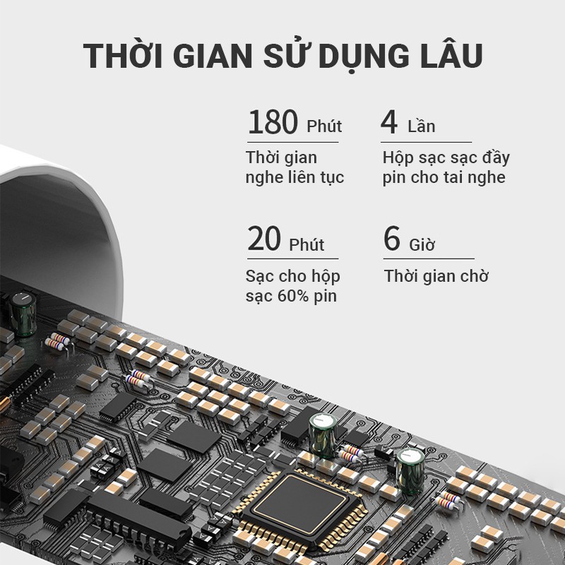 Tai nghe bluetooth không dây Cát Thái i12 tự động kết nối thiết kế nhỏ gọn dễ mang theo thao tác cảm ứng âm thanh HIFI