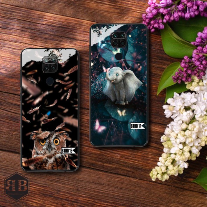 Ốp lưng kính cường lực Xiaomi Redmi Note 9 Vân Tay hình bách thú hoang dã