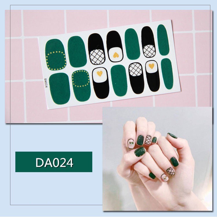 Sticker dán móng tay có sẵn keo, không thấm nước, cực xinh cho đi chơi, đi tiệc, sử dụng được 1 tuần Nail wraps P2