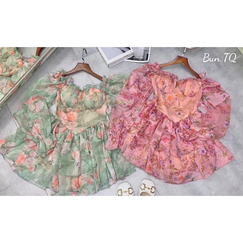 Váy hoa voan dài tay hot hit