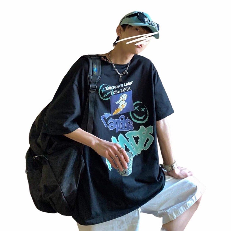 ÁO THUN UNISEX TAY LỠ FORM RỘNG PANDA  [KÈM HÌNH THẬT]
