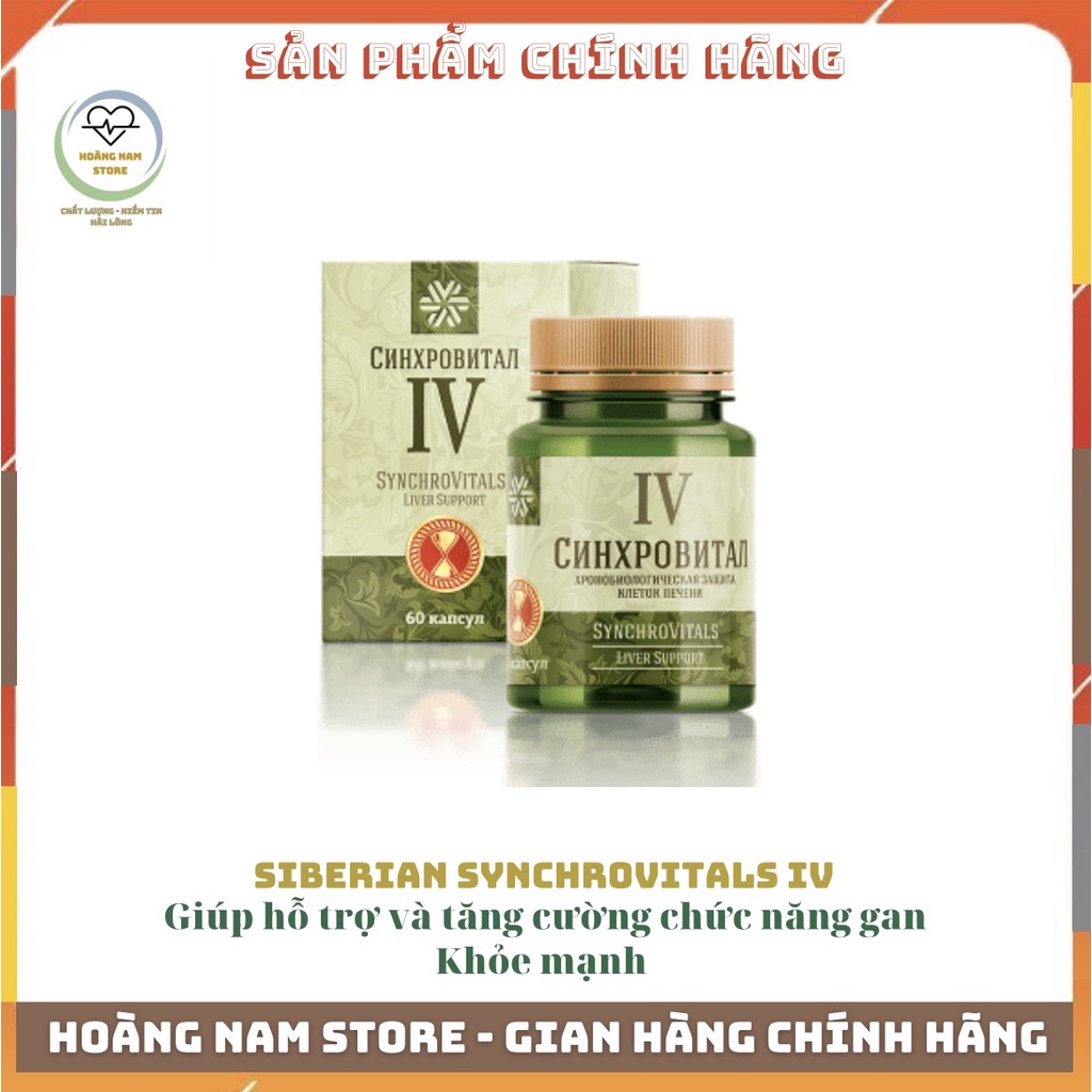 Thực phẩm Siberian Health Synchrovitals IV, Hỗ trợ bảo vệ và tăng cường chức năng gan, giúp gan khỏe mạnh, hộp 60 viên