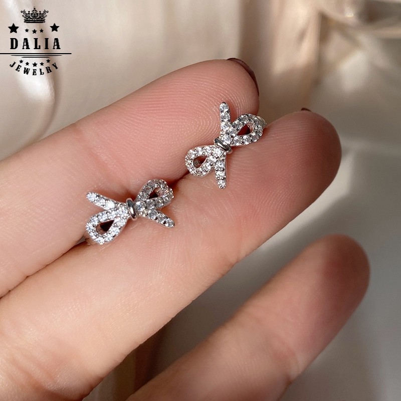 Bông tai nữ bạc DaLiA Jewelry hình nơ xinh cao cấp