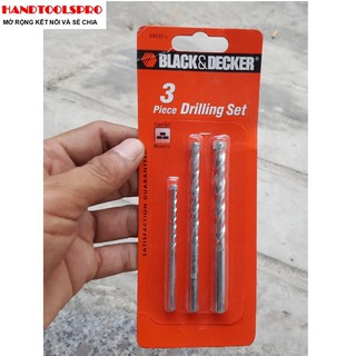 Hộp mũi khoan gạch, bê tông 3 chi tiết Black & Decker A8033G