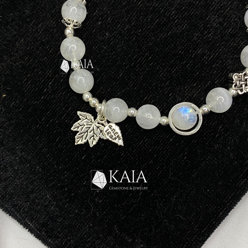 Vòng tay phong thuỷ thiết kế moonstone mix lu thống may mắn bình an - KAIA