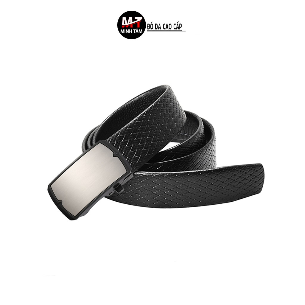 Thắt lưng nam Minh Tâm da bò , khóa kim loại kiểu tự động MT-1231H