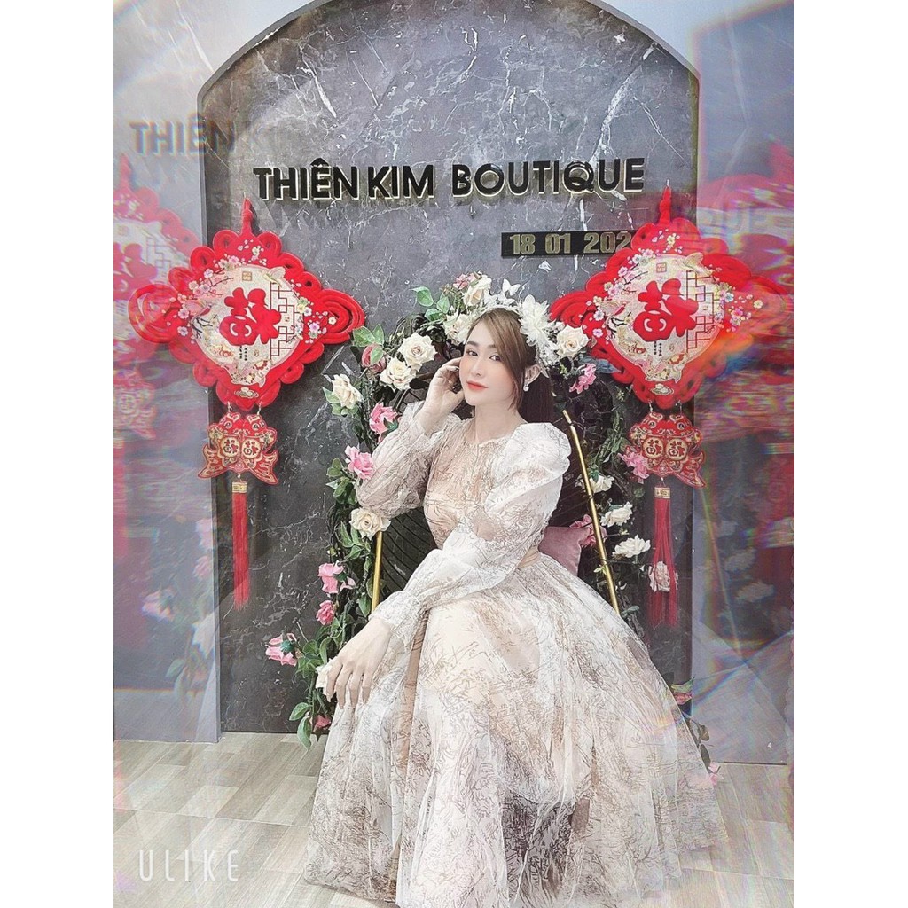 đầm maxi voan 3d tay dài cổ tròn phối dây thắt nơ eo cực xinh hàng cao cấp chuẩn shop xịn xò kL4345 | BigBuy360 - bigbuy360.vn