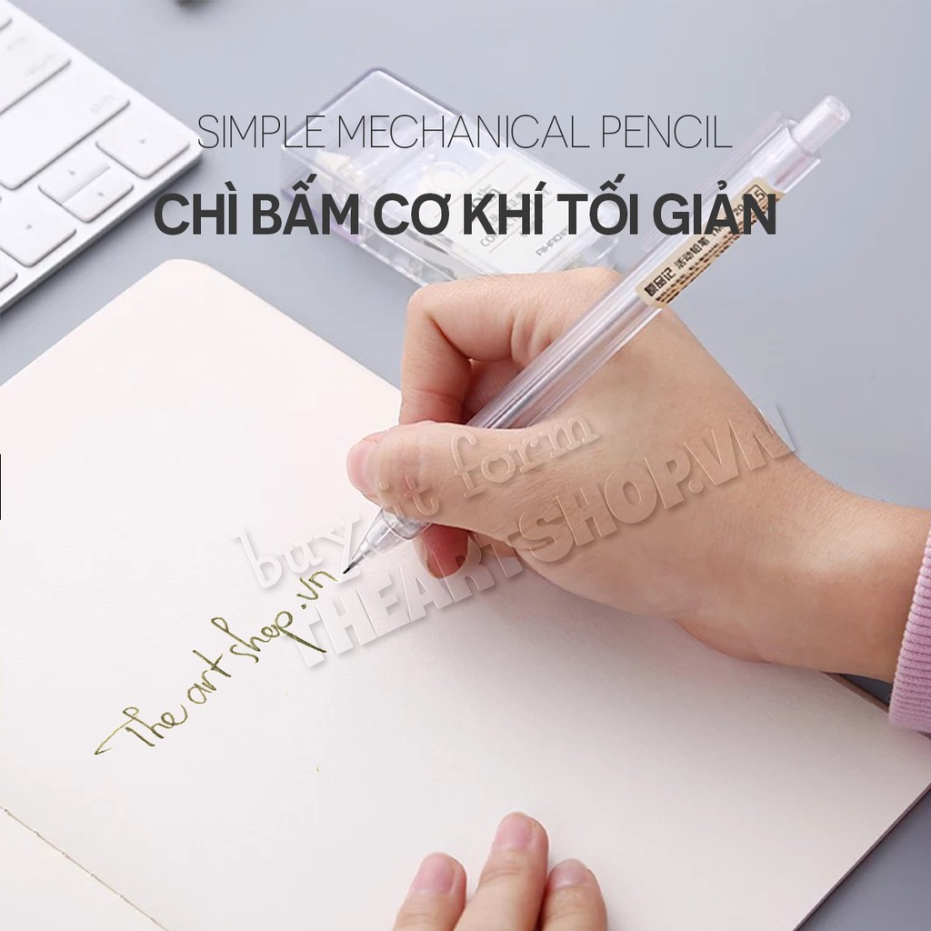 Chì bấm cơ khí trong suốt phong cách tối giản 0.5/0.7mm