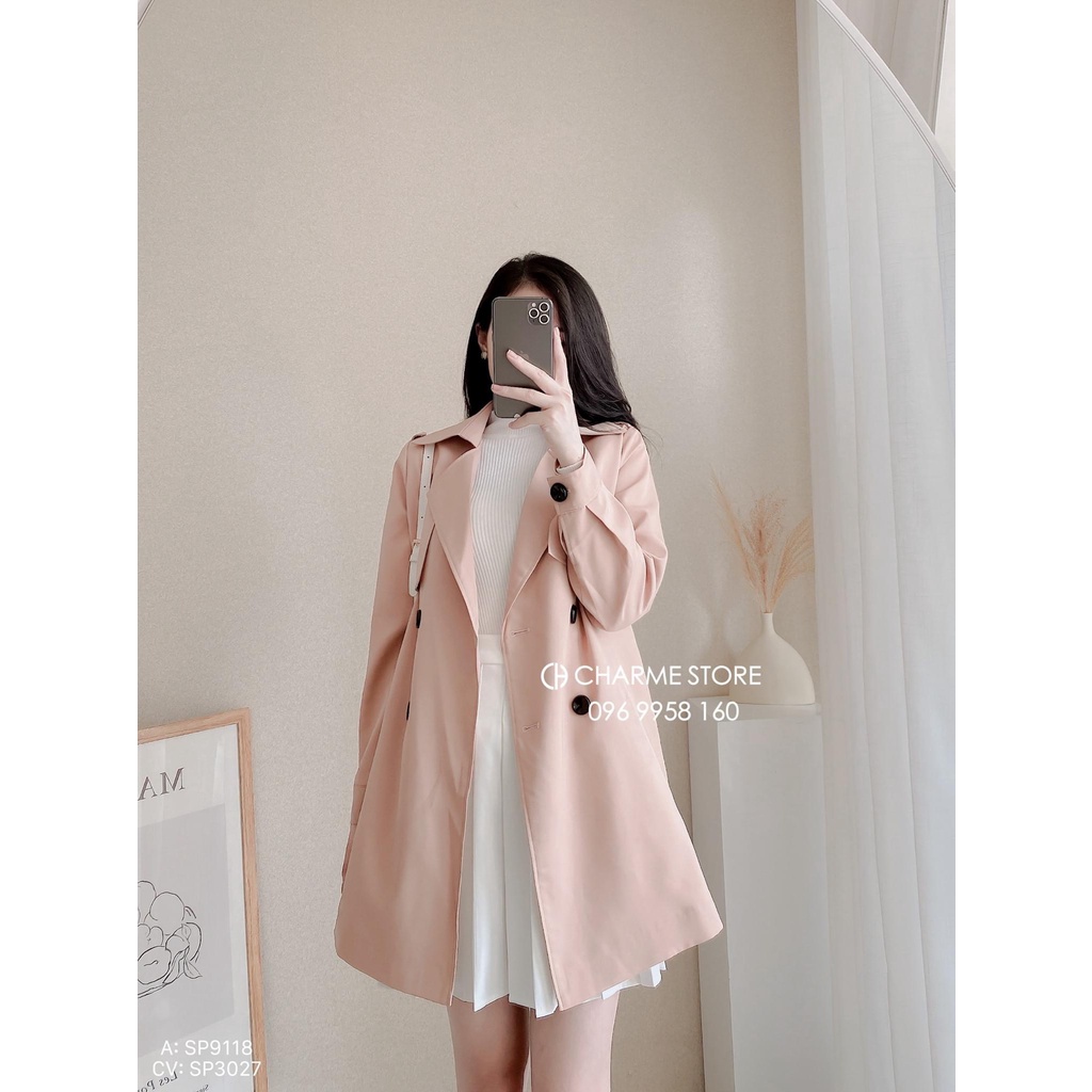 Áo khoác nữ măng tô tay bo thiết kế Charme 9118 | BigBuy360 - bigbuy360.vn