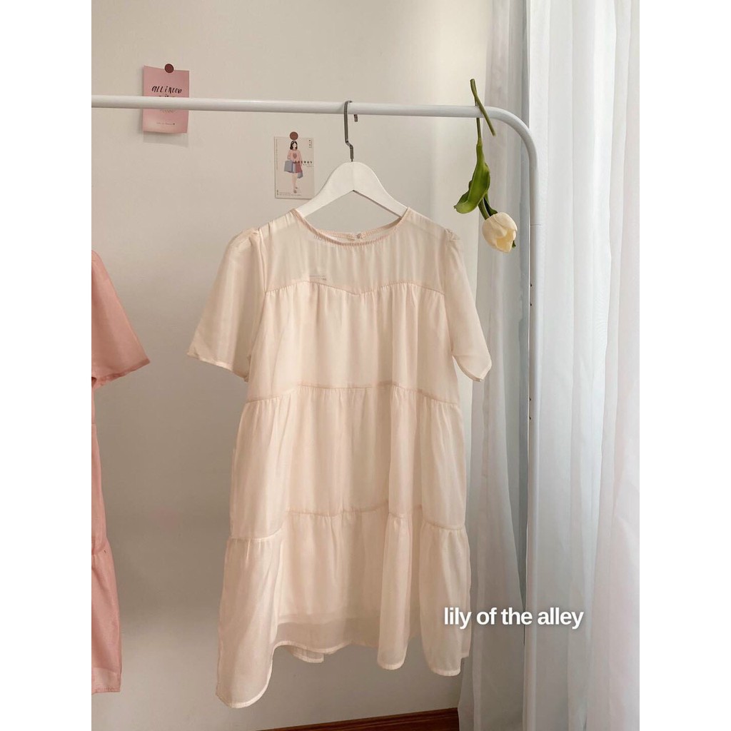 Váy Babydoll Tơ Oraganza 3 Tầng, Đầm Xuông Rộng Freesize Dễ Thương nana store hn