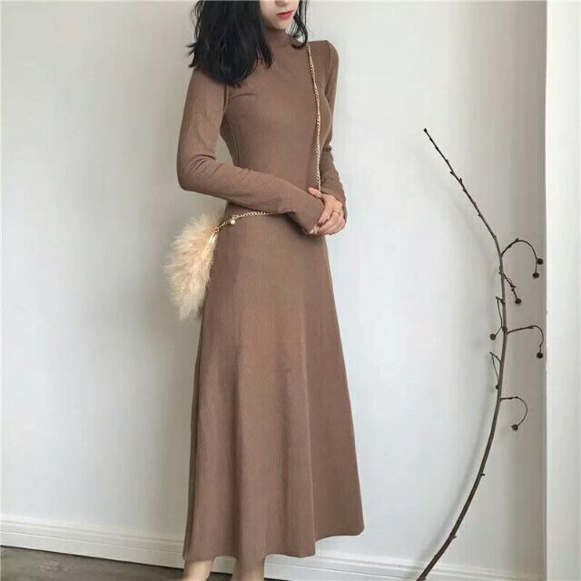 Váy len tăm dáng dài ULZZANG