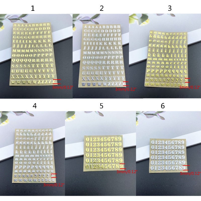 Miếng Dán Trang Trí Hình Chữ Cái Alphabet Lấp Lánh