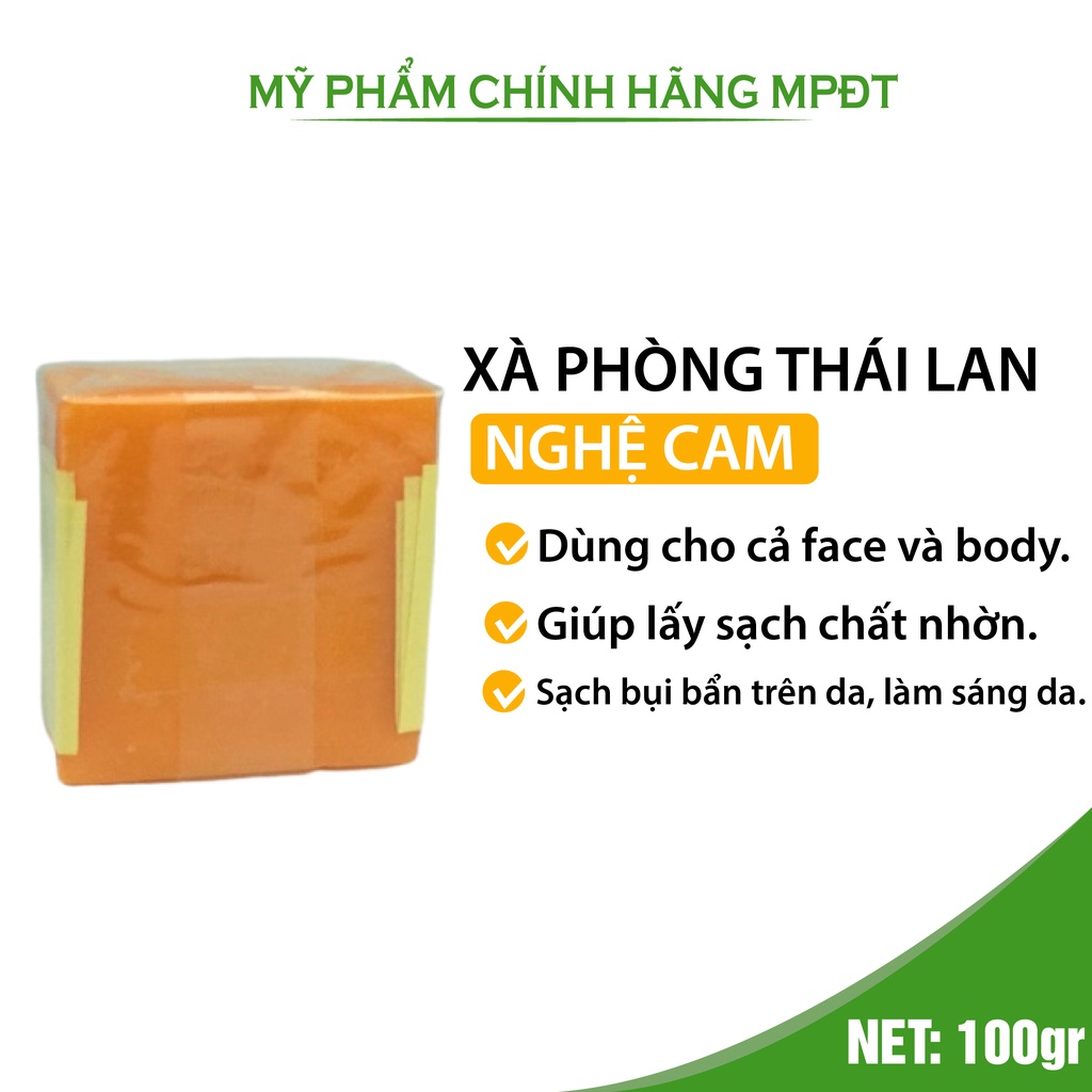 Xà phòng nghệ cam làm chất bã nhờn, sáng da, giảm mụn trứng cá
