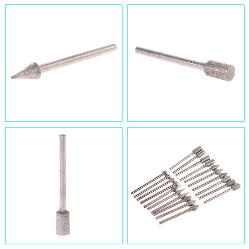 Bộ 20 đầu mài kim cương 6x3mm Bits chuyên dụng