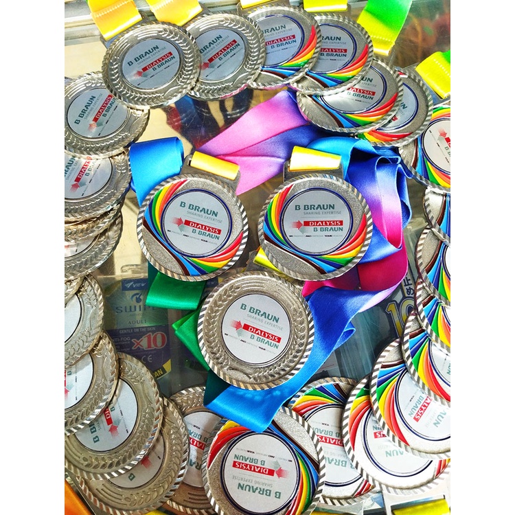 [Free in ấn logo] Huy chương cầu vồng 7 màu chuyên dùng trao giải thể thao - đồ lưu niệm thể thao giá tốt