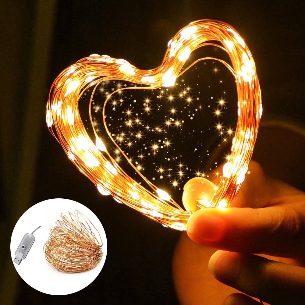 Dây đèn LED USB sắc đồng 5 / 10m dùng trang trí đa năng