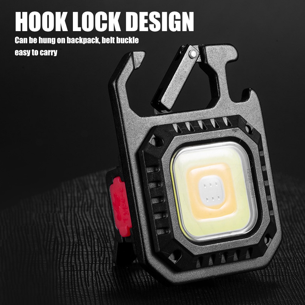 ✨Đèn Pin✨Đèn Làm Việc Mini Cầm Tay COB/USB 800 Lumens Có Móc Khóa Có Thể Sạc Lại Cho Cắm Trại Ngoài Trời