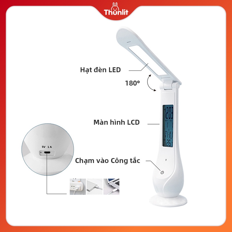 Đèn Thunlit với đồng hồ hiển thị màn hình kỹ thuật số thiết kế usb có thể sạc lại 3 m