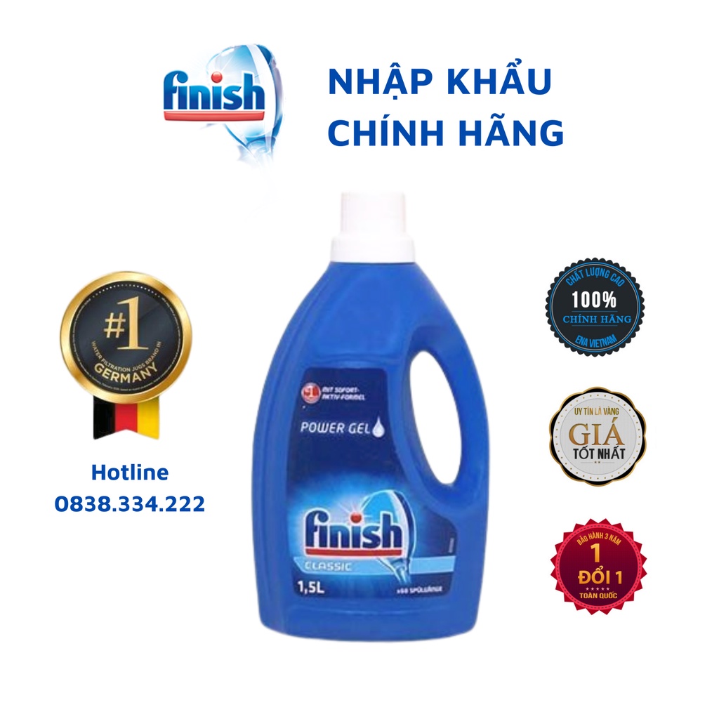 [HCM] Gel rửa chén bát - Finish Classic Power Gel 1.5L Nhập Khẩu Chính Hãng