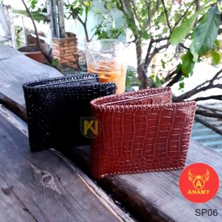 [TẶNG KHẨU TRANG KK 3 LỚP] Bóp Ví Da Nam Dập Vân Cá Sấu - Full hộp, Da Thật Bảo Hành 1 Năm