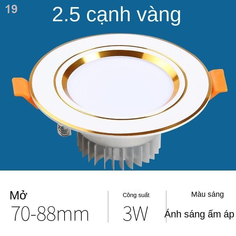 Đèn downlight led vàng có lỗ âm 3w trần 8 cm 7,5 12w5w thùng phòng khách lối đi