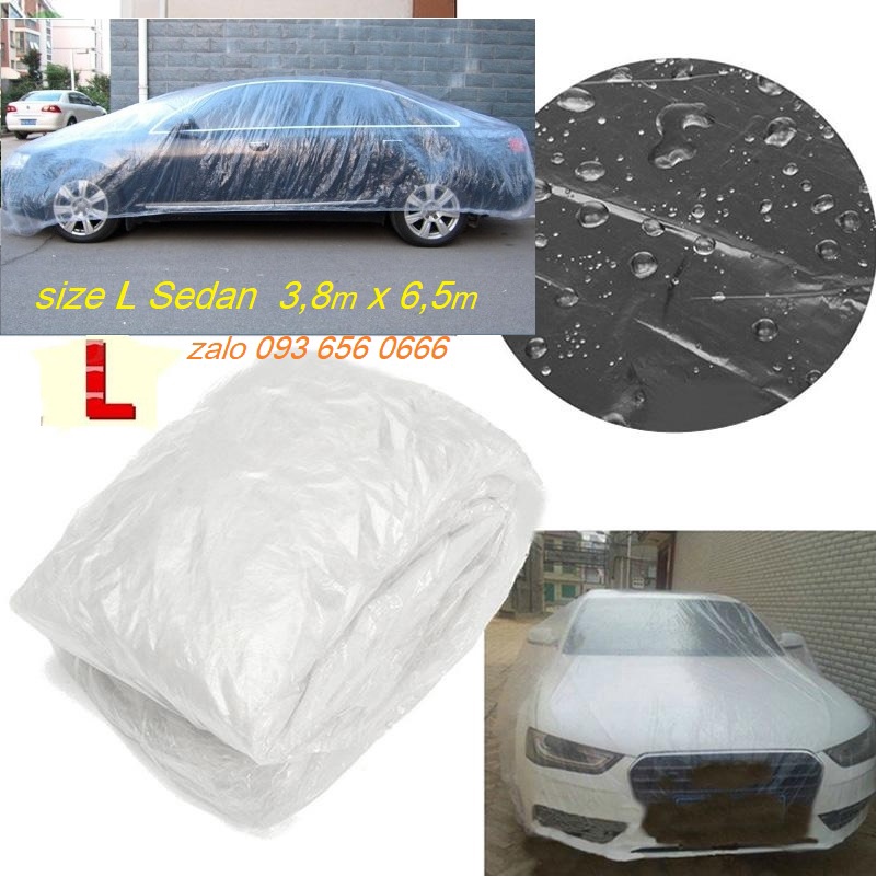 Bạt che phủ xe ô tô bằng Nilon nhựa PE nilong trong chống bụi chống thấm nước - Bạt trùm nóc kính lái xe hơi SUV Sedan