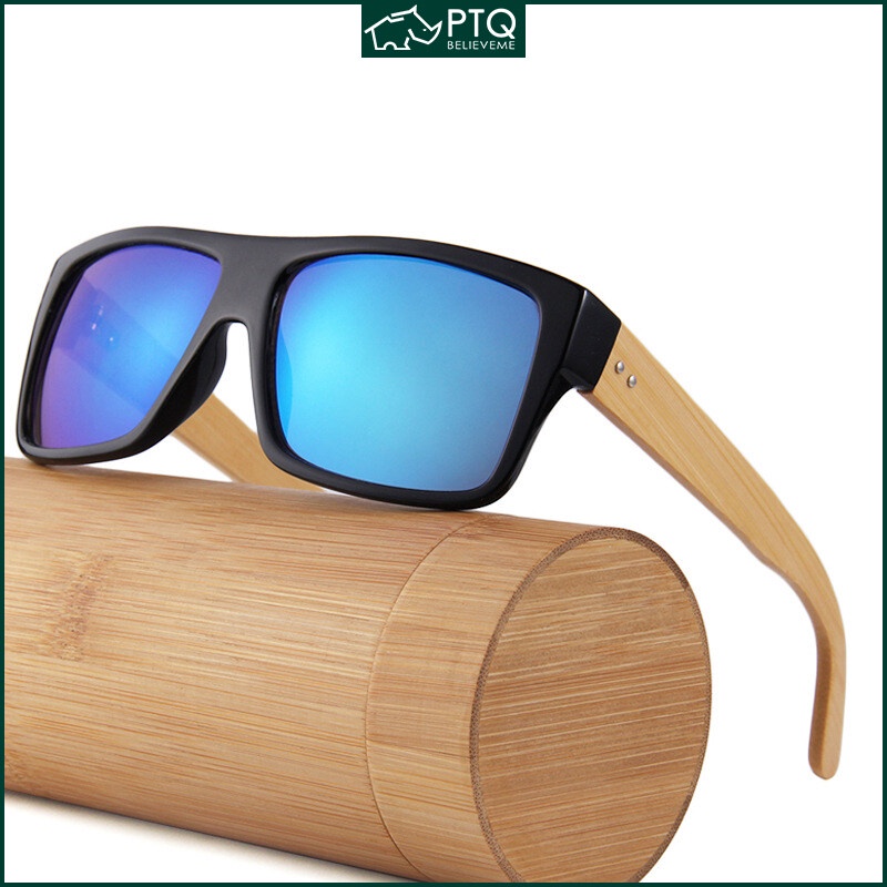 Kính Mát Gọng Vuông Lớn Bằng Gỗ Tre Nhiều Màu Sắc Thời Trang Dành Cho Nam Và Nữ