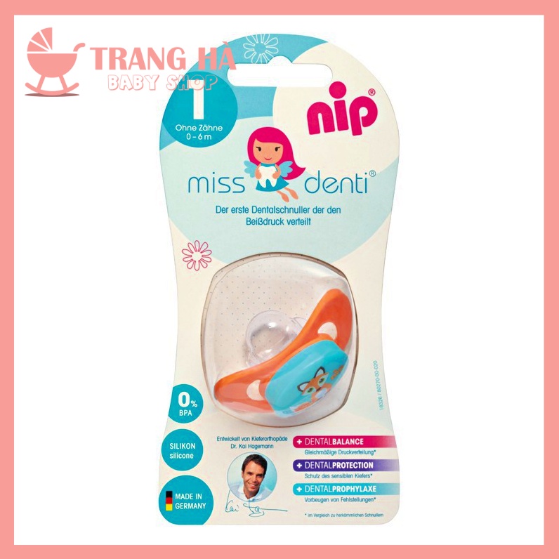 TY NGẬM CHỈNH NHA BẰNG SILICON  NIP ⚡CHÍNH HÃNG⚡ TY GIẢ SILICON NIP MISS DENTI SIÊU MỀM NÚM DẸT SẢN XUẤT TẠI ĐỨC