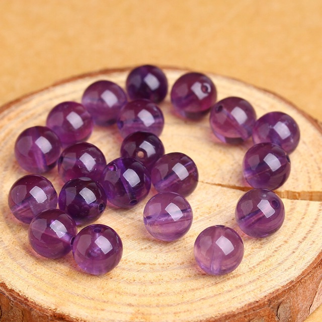 Hạt tròn Amethyst làm vòng handmade - MH563