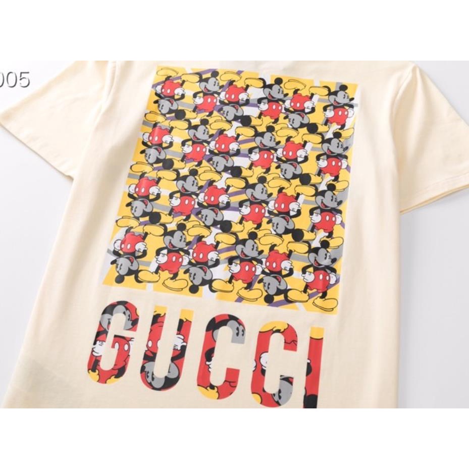 Cotton GUCCI T-shirt streetwear men and women round neck short sleeve tee loose couple ins top