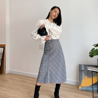 Chân Váy Caro Sọc Trắng Đen EDINI - V364