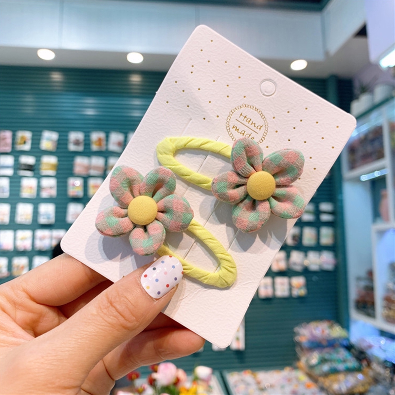 Kẹp Tóc Vải Họa Tiết Hoa Xinh Xắn Cho Bé Gái