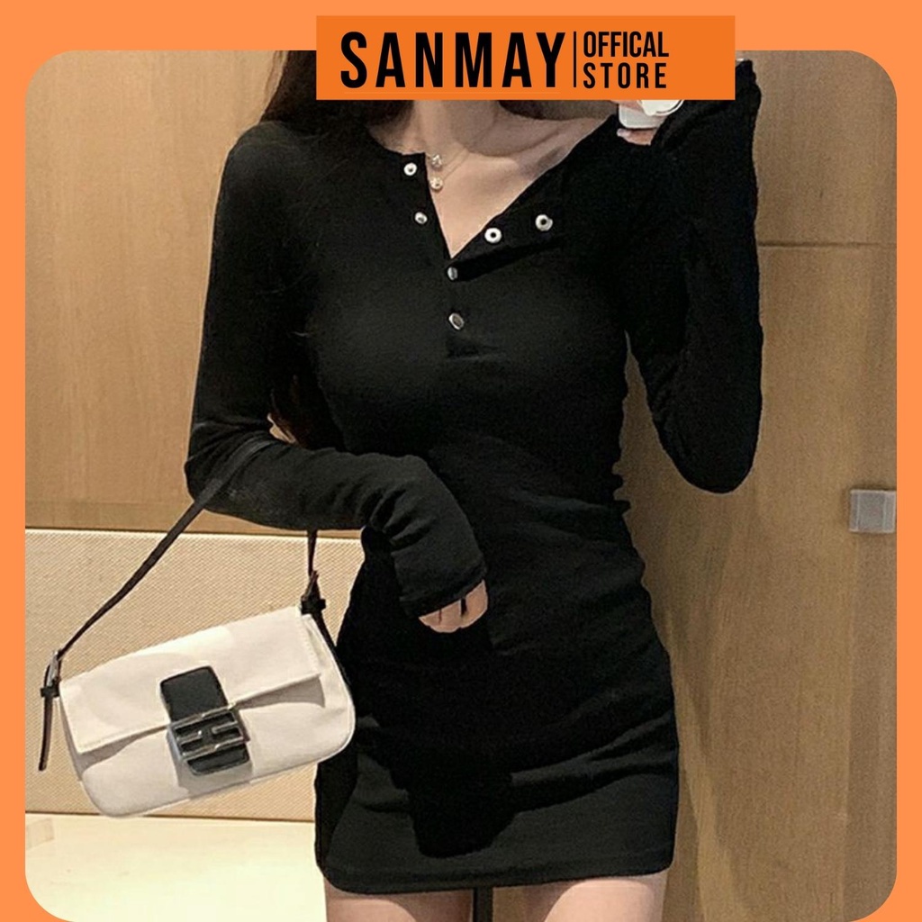 Đầm Body Tay Dài SANJOLI Váy Ôm Sexy Nữ Thiết Kế Đi Dự Tiệc Cưới Đẹp VD053 | BigBuy360 - bigbuy360.vn