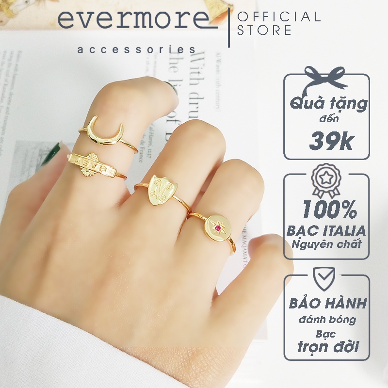 Nhẫn bạc EVERMORE, nhẫn bạc Hy Lạp đa phong cách hiện đại, minimalism - N043