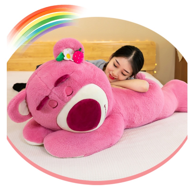 Thú Nhồi Bông Hình Gấu Dâu Tây Đáng Yêu Trang Trí Nhà Cửa