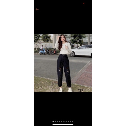 [ ẢNH THẬT ] Quần Bò Nữ ,Quần Jean Baggy Rách Nữ Lưng Cao Cá Tính Phong Cách Trẻ Trung, Cạp Cao Không Dãn Size S,M,L