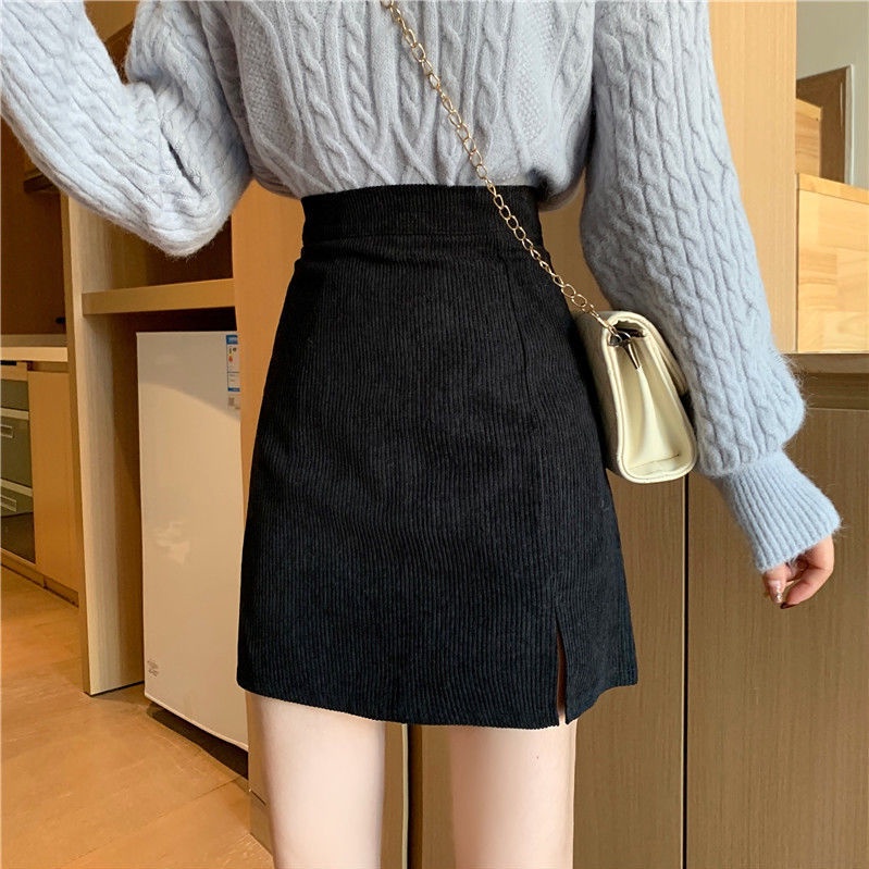 Jiashucheng Chân Váy Nhung Chữ A Lưng Cao Thiết Kế Xẻ Tà Thời Trang Mùa Hè Mới Cho Nữ