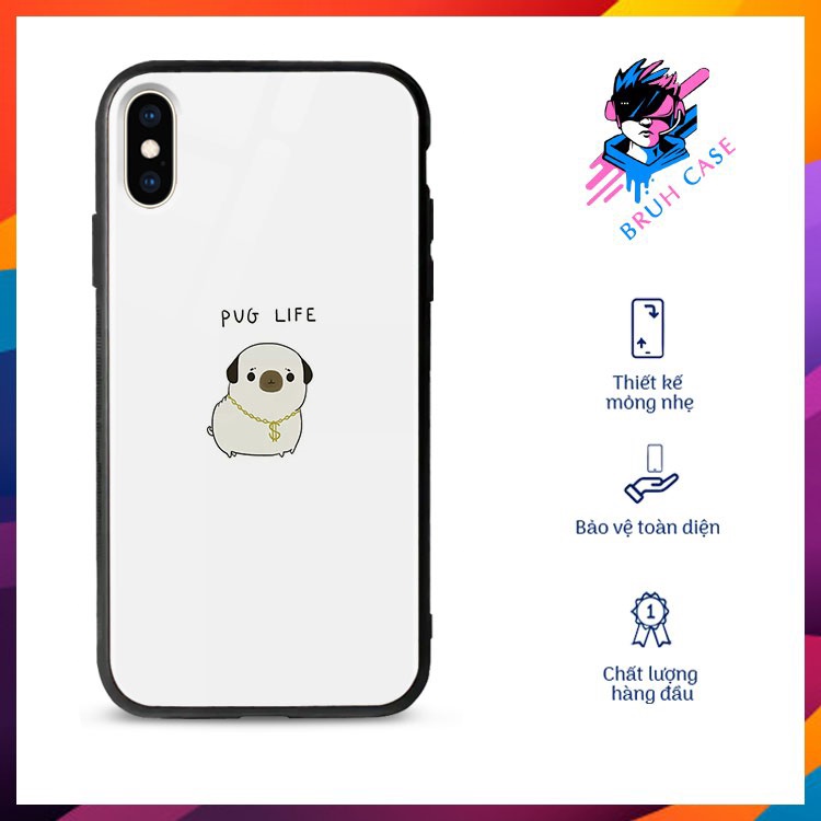 Ốp Chống Bẩn Ip Hình Chó BRUH CASE Cho Iphone Se/2020/5/5S/Se/6/7/8/6S/6Sp/6P/7P/8P/X/Xs/Xr/Xs/Max