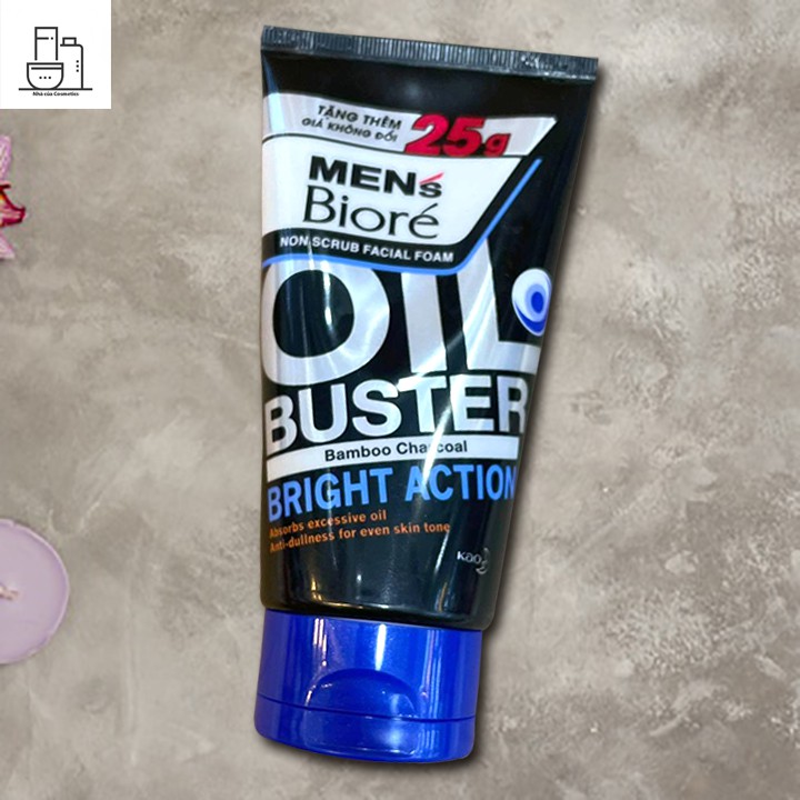 Sữa rửa mặt sạch nhờn sáng da Men Biore Oil Buster Bright Action 100g