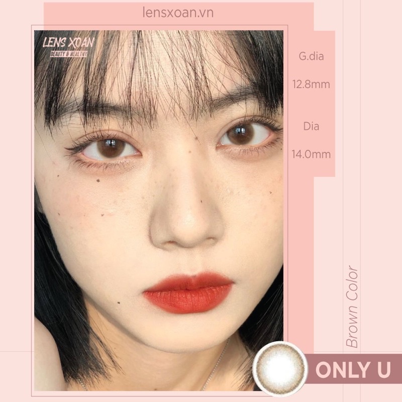 KÍNH ÁP TRÒNG ONLY U BROWN ( lens nâu trong tự nhiên)